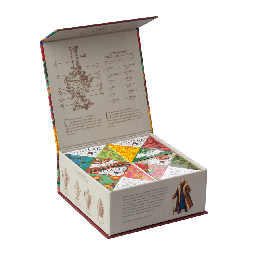 Чайный набор в шкатулке СУГРЕВЪ 4 шт, 100 г